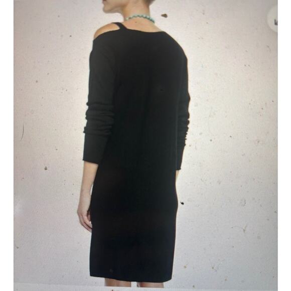 Eileen Fisher Asymmetrical Off Shoulder Merino Wool sweater Dress Tunic Size M - Picture 4 of 7